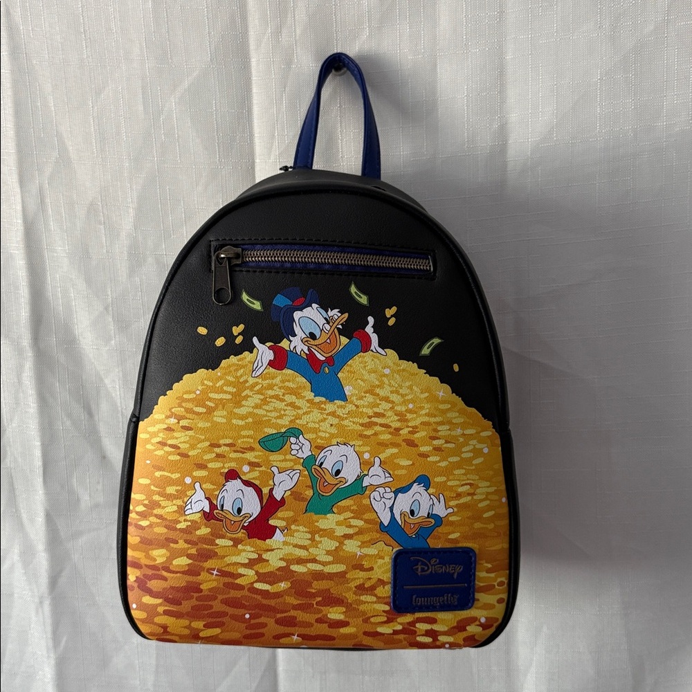 Disney Loungefly Black Backpack with DuckTales Design